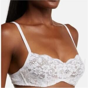 We Are HAH Lace Bra Fits Sizes 30-38C White & Pink Hook Up Bra Womens Lingerie